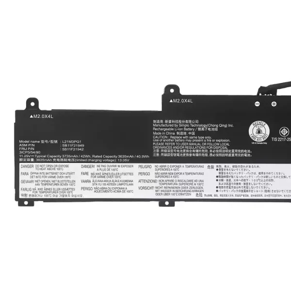 Bateria para computador portátil LENOVO L21L3PG1 L21M3PG1 L21C3PG1 - Image 3