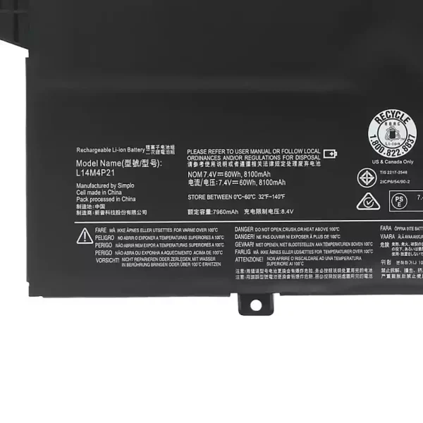 Bateria para computador portátil LENOVO L14M3P22 L14S3P21 - Image 3