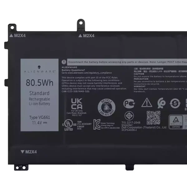 Bateria para computador portátil DELL VG661 V4N84,DELL Alienware x14 R1 R2 - Image 3