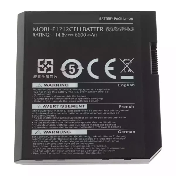 Bateria para computador portátil DELL Alienware M17x L062056 MOBL-F1712CELL
