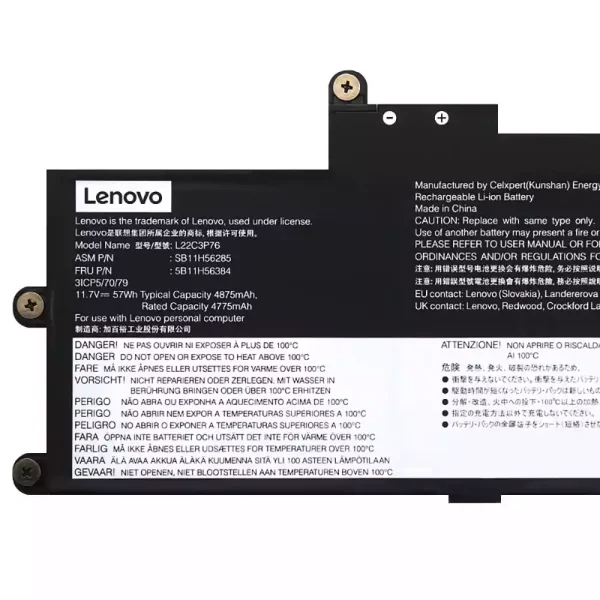 Bateria para computador portátil LENOVO L22C3P76 SB11H56285 5B11H56384 - Image 3