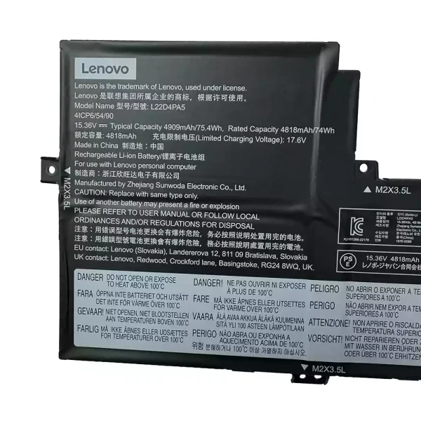 Bateria para computador portátil LENOVO L22D4PA5 L22C4PA5 L22M4PA5 - Image 3