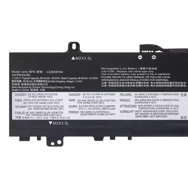 Bateria para computador portátil LENOVO L22M3PA4 L22B3PA4 L22C3PA4 L22B3PA3 L22C3PA3 L22M3PA3 - Image 3