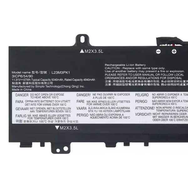 Bateria para computador portátil LENOVO L23M3PK1 L23X3PK1 L23B3PK1 L23D3PK1 L23C3PK1 - Image 3