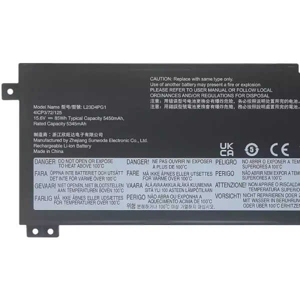 Bateria para computador portátil LENOVO L23N4PG1 L23X4PG1 L23D4PG1 - Image 3