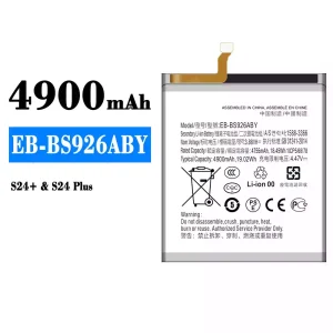 Bateria EB-BS926ABY para Samsung S24+/S24 Plus