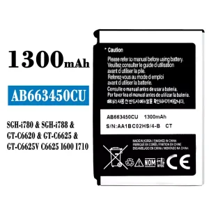 Bateria AB663450CU para Samsung SCH-i780/SCH-i788/FT-C6620/GT-C6625