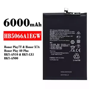 Bateria HB5066A1EGW para HUAWEI Honor Play 7T/ Honor X7A/Honor Play 40 Plus