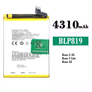 Bateria BLP819 para OPPO Reno 5 4G /Reno 6 4G /F19 Pro Plus /Reno 5 Lite /Reno 5Z