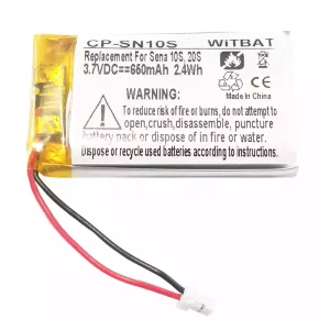 Bateria para auscultadores Sena 10S,20S,Sena 30K SP46,Sena Tufftalk Lite,Sena 10S-01,Sena 20s-01,Sena 20s evo,Sena 30K-01D,802540