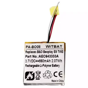 Bateria para auscultadores B&O B'eoplay E8, Be'oplay E8 TWS Case,AEC643333A