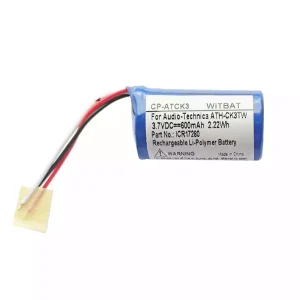 Bateria para auscultadores Audio-Technica ATH-CK3TW estojo de carregamento,ICR17280
