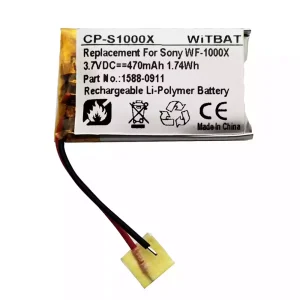 Bateria para auscultadores Sony WF-1000X,WF-SP700N estojo de carregamento